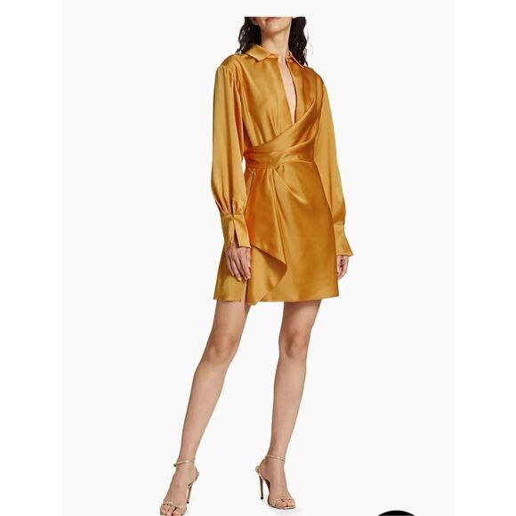 SIMKHAI
Talit Draped Knee-Length Surplice Dress size 6 - Picture 2 of 6